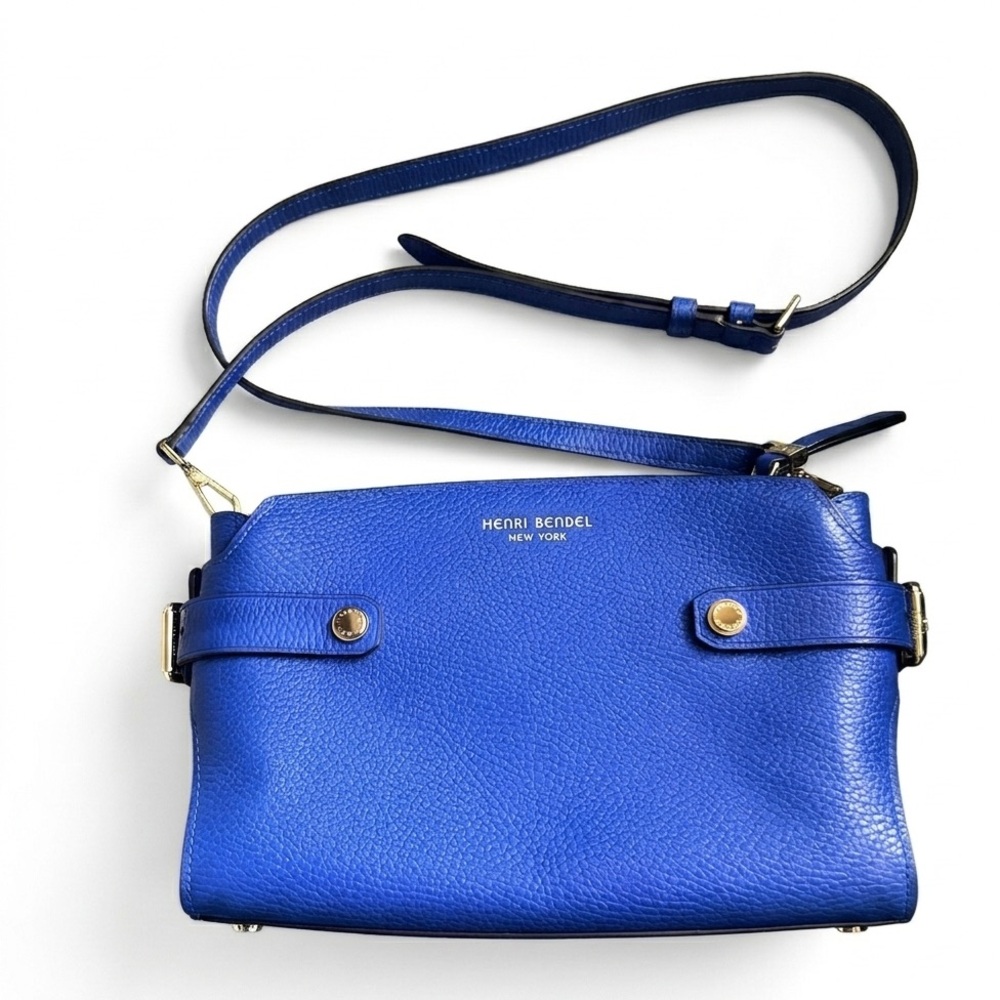 Henri Bendel Carlyle Blue Pebbled Leather Crossbody Bag - Like New!